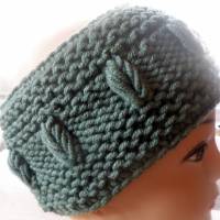 Stirnband für Frauen und Mädchen - handgestrickt, extrabreit - "Der Winter kann kommen" Bild 4