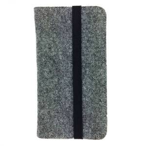 5.2 - 6.4" Bookstyle wallet case Tasche Hülle für Handy Klapptasche Klapphülle Schutzhülle aus Filz, Grau Bild 2
