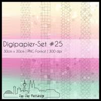 Digipapier Set #25 (gelb, orange, pink, mintgrün) zum ausdrucken, plotten, scrappen, basteln und mehr Bild 1
