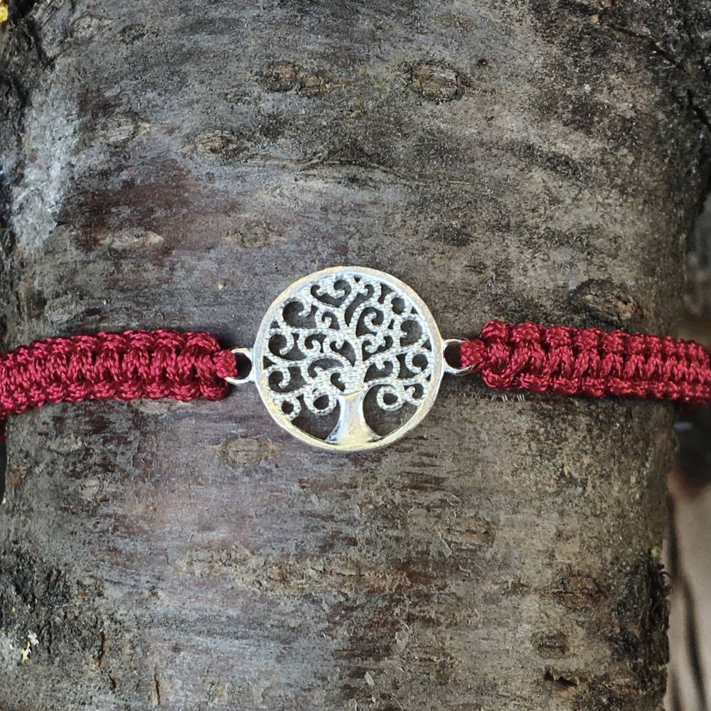 Kette Armkette Lebensbaum individualisierbar Armband 925 filigran Makramee