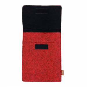 Tasche für eBook-Reader Hülle aus Filz mit Smartphone-Fach Sleeve Case Etui für Kindle, Tablet, Rot meliert Bild 6
