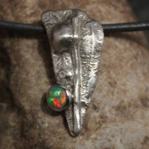 Opalanhänger - Kunstvoller Silberanhänger / Anhänger mit Opal - 925 Silber -  für Halsketten / Colliers Bild 1