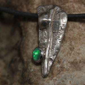 Opalanhänger - Kunstvoller Silberanhänger / Anhänger mit Opal - 925 Silber -  für Halsketten / Colliers Bild 3