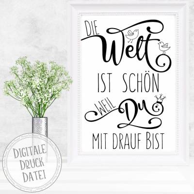 POSTER - Druckbares A4 Bild - Geschenk für beste Freundin Freund