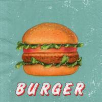 Hamburger / Burger / Fast Food 5 Servietten / Motivservietten  Essen / Speisen / Getränke /  E174 Bild 1