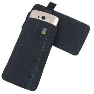 5 - 6,4" Handytasche Schutzhülle Tasche aus Filz Hülle für iPhone Schwarz Bild 1