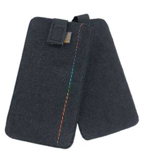 5 - 6,4" Handytasche Schutzhülle Tasche aus Filz Hülle für iPhone Schwarz Bild 3