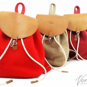 Venetto Designer Rucksack aus Leder und Filz Tasche unisex handgemacht / Tasche Kinder Damen Herren / Geschenk für Sie, Bild 4