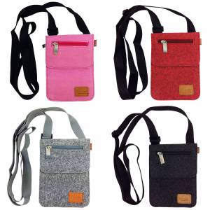 Kleine Umhängetasche Schultertasche Handtasche Damentasche Brusttasche Herren Damen grau schwarz pink rot / Geschenk für Bild 1