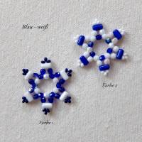 DIY Materialpaket, Glasperlen zum Fädeln kleiner Sterne - blau Varianten Bild 1