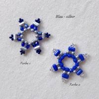 DIY Materialpaket, Glasperlen zum Fädeln kleiner Sterne - blau Varianten Bild 2