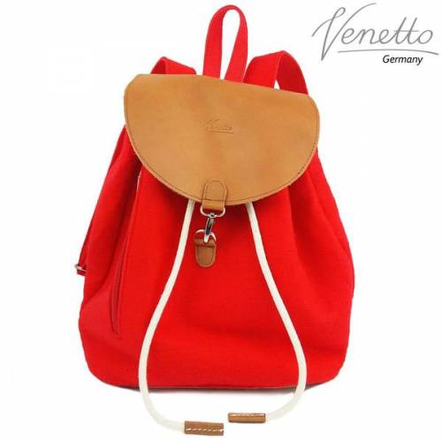Filzrucksack Tasche Rucksack aus Filz und Leder Elementen sehr leicht backpack unisex Filztasche Rot