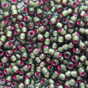 Toho Seed Beads 11/0 Silver-Lined Frosted Olivine Bild 2