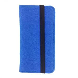 5.2 - 6.4" Bookstyle wallet case Buchhülle Schutzhülle Tasche Hülle Etui aus Filz für Smartphone, blau Bild 2