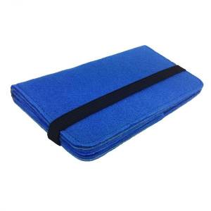 5.2 - 6.4" Bookstyle wallet case Buchhülle Schutzhülle Tasche Hülle Etui aus Filz für Smartphone, blau Bild 4
