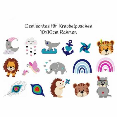 Stickdatei,digitale Datei, Gemischtes für Krabbelpuschen 10x10cm 