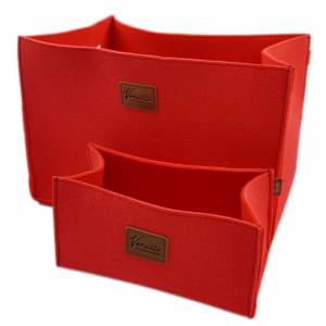 2-er Set Box Filzbox Aufbewahrungskiste Korb Aufbewahrung rot Bild 1