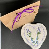 Leinen Lavendel-Duft-Herz zum Knautschen - Trostspender für Kranke / ältere Menschen Bild 4