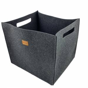 33x33x38cm Box Filzbox Aufbewahrungskiste Korb Kiste Filzkorb Filz für Ikea Möbel schwarz melange Bild 1