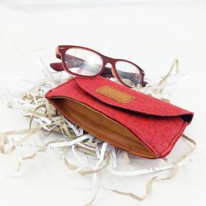 Brillenetui Tasche Hülle Schutzhülle für Brille rot Bild 2