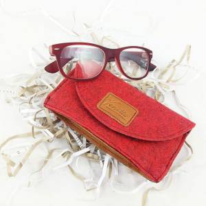 Brillenetui Tasche Hülle Schutzhülle für Brille rot Bild 3