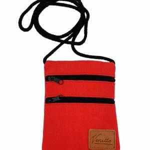 Brusttasche Reisetasche Tasche für Kind Geldbeutel aus Filz, rot Bild 1