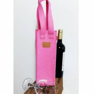 Geschenktasche Flaschen Tasche Weintasche pink Bild 3