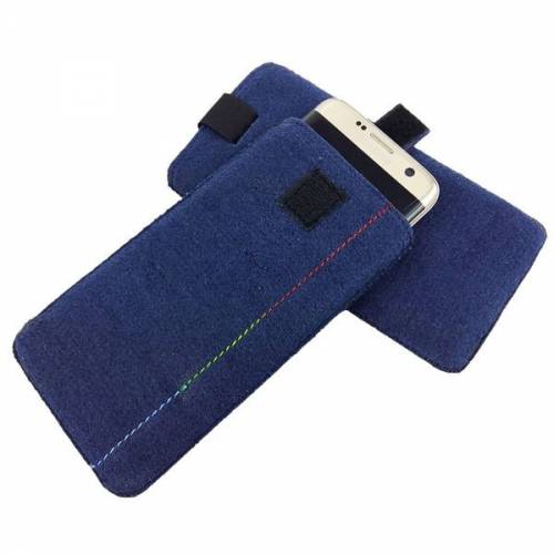 5 - 6,4" Handyhülle Tasche Hülle Schutzhülle Filztasche Filzhülle für Handy Smartphone dunkel blau
