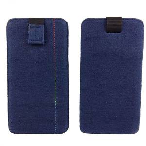 5 - 6,4" Handyhülle Tasche Hülle Schutzhülle Filztasche Filzhülle für Handy Smartphone dunkel blau Bild 2