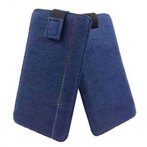 5 - 6,4" Handyhülle Tasche Hülle Schutzhülle Filztasche Filzhülle für Handy Smartphone dunkel blau Bild 3