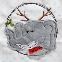 Stickdatei doodle Elefant Winter SET XL Bild 7