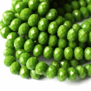 50 Stück 6x8mm Facett-Perlen – Opak Grün Bild 1