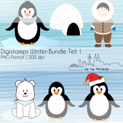 Winter-Bundle Digipapier & Digistamp Set