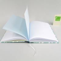Notizbuch, mint petrol Tupfen, DIN A5, 150 Blatt, handgefertigt Hardcover Bild 5