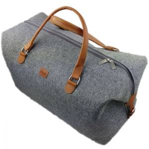 Handgepäck-Tasche Businesstasche Weekender Handtasche Umhängetasche Leder und Filz, Filztasche grau Bild 1