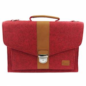 DIN A4 Businesstasche Umhängetasche Aktentasche Arbeitstasche Handtasche für Herren und Damen Unisex, Rot meliert Bild 1