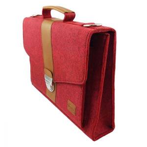 DIN A4 Businesstasche Umhängetasche Aktentasche Arbeitstasche Handtasche für Herren und Damen Unisex, Rot meliert Bild 2