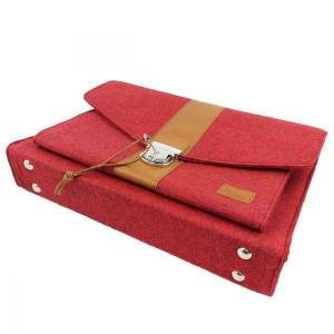 DIN A4 Businesstasche Umhängetasche Aktentasche Arbeitstasche Handtasche für Herren und Damen Unisex, Rot meliert Bild 3