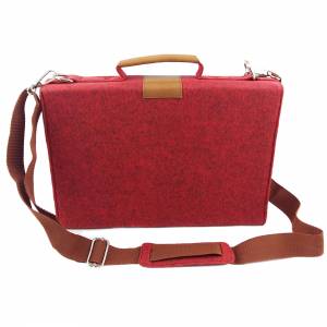 DIN A4 Businesstasche Umhängetasche Aktentasche Arbeitstasche Handtasche für Herren und Damen Unisex, Rot meliert Bild 6