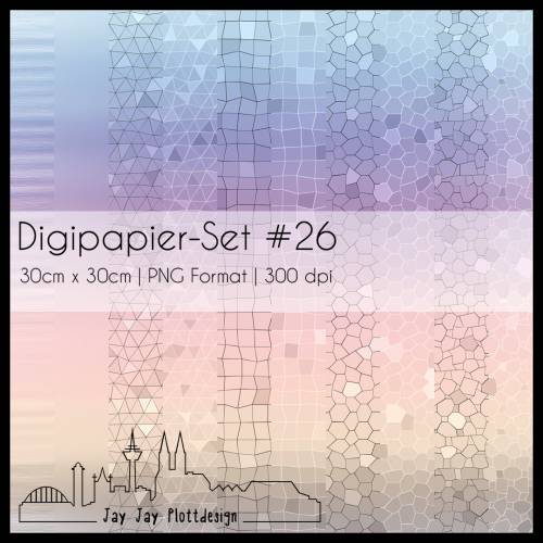 Digipapier Set #26 (blau-grün, lila, rosé, beige, braun) zum ausdrucken, plotten, scrappen, basteln und mehr