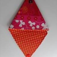 Dreieckstäschchen, Münzfachtasche orange pink gemustert Bild 2