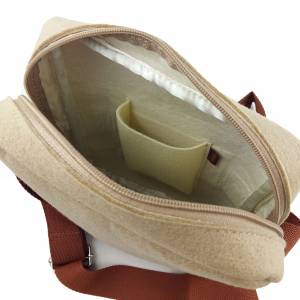 Umhängetasche Schultertasche Handtasche für Damen Herren unisex Filztasche Tasche aus Filz, Cappuccino Braun Bild 7