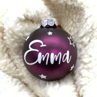 Weihnachtsbaumkugel, Christbaumkugel in lila, personalisiert mit Geschenkverpackung Bild 1