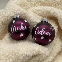 Weihnachtsbaumkugel, Christbaumkugel in lila, personalisiert mit Geschenkverpackung Bild 2