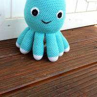 Spieluhr gehäkelt, Octopus / Krake, Blau, Melodieauswahl, Wasserdicht, 100 % Baumwolle Bild 3