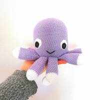 Spieluhr gehäkelt, Octopus / Krake, Blau, Melodieauswahl, Wasserdicht, 100 % Baumwolle Bild 9