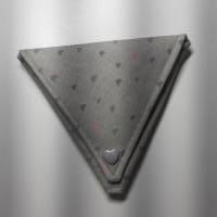 Dreieckstäschchen, Münzfachtasche grau mit Herzchen Bild 1