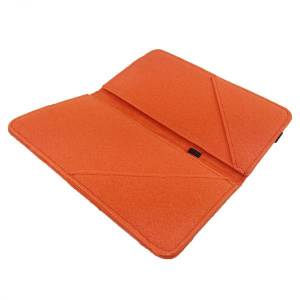 5.2 - 6.4" Bookstyle wallet case Tasche Hülle Etui aus Filz Schutzhülle für Smartphone Orange Bild 3