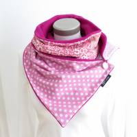 Wickelschal mit Knopf Damen rosa pink kuscheliger Schal Baumwollfleece Bild 1