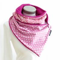 Wickelschal mit Knopf Damen rosa pink kuscheliger Schal Baumwollfleece Bild 2